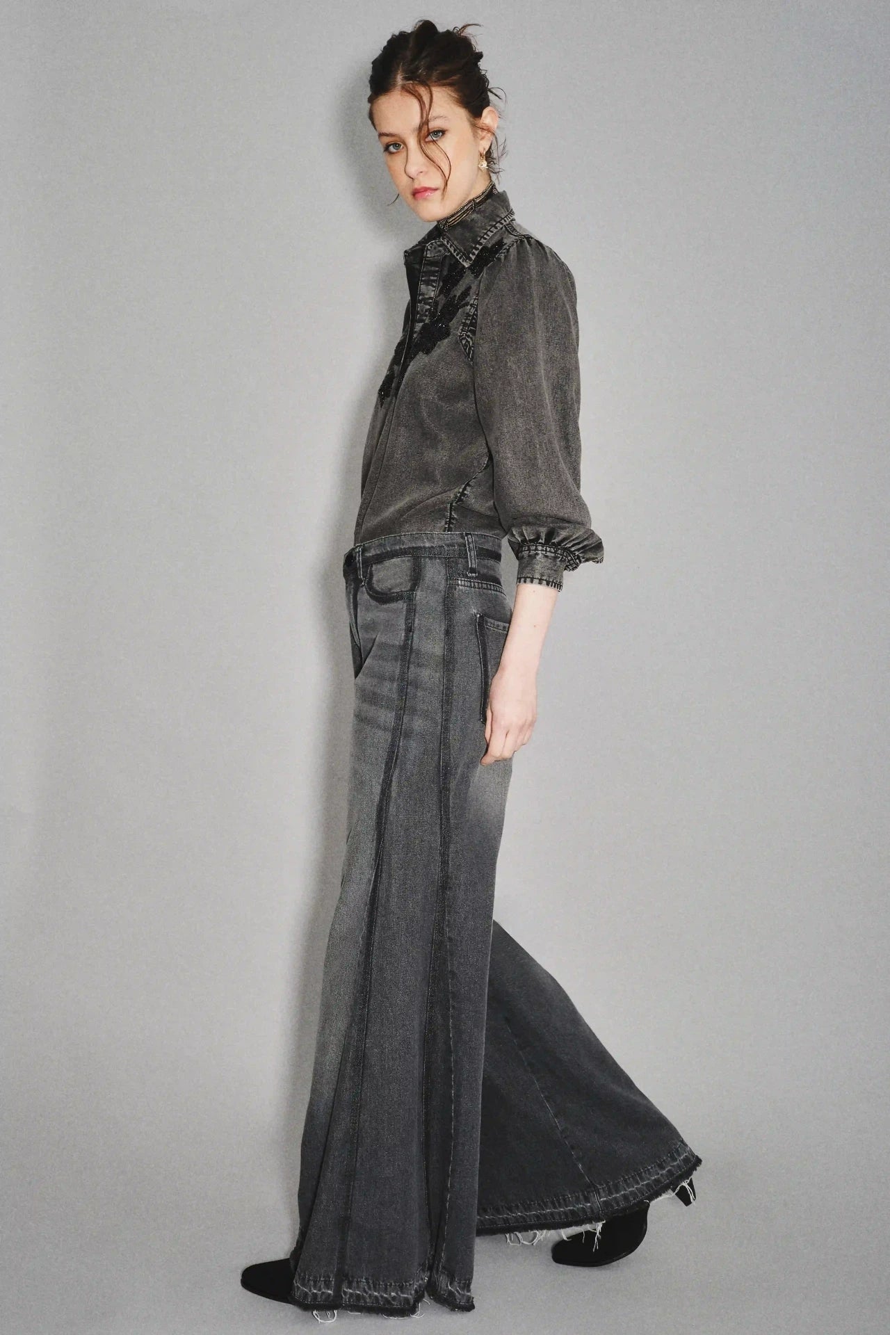 JEAN OXFORD PATCH REED BLACK