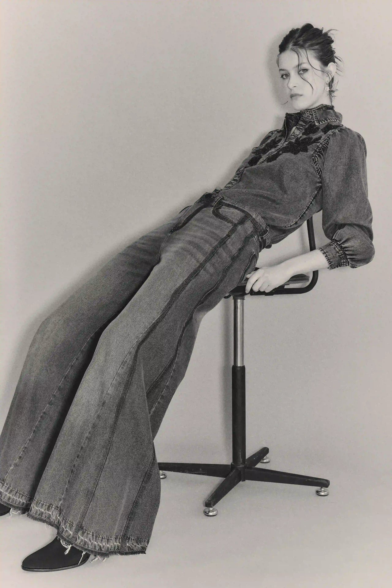 JEAN OXFORD PATCH REED BLACK